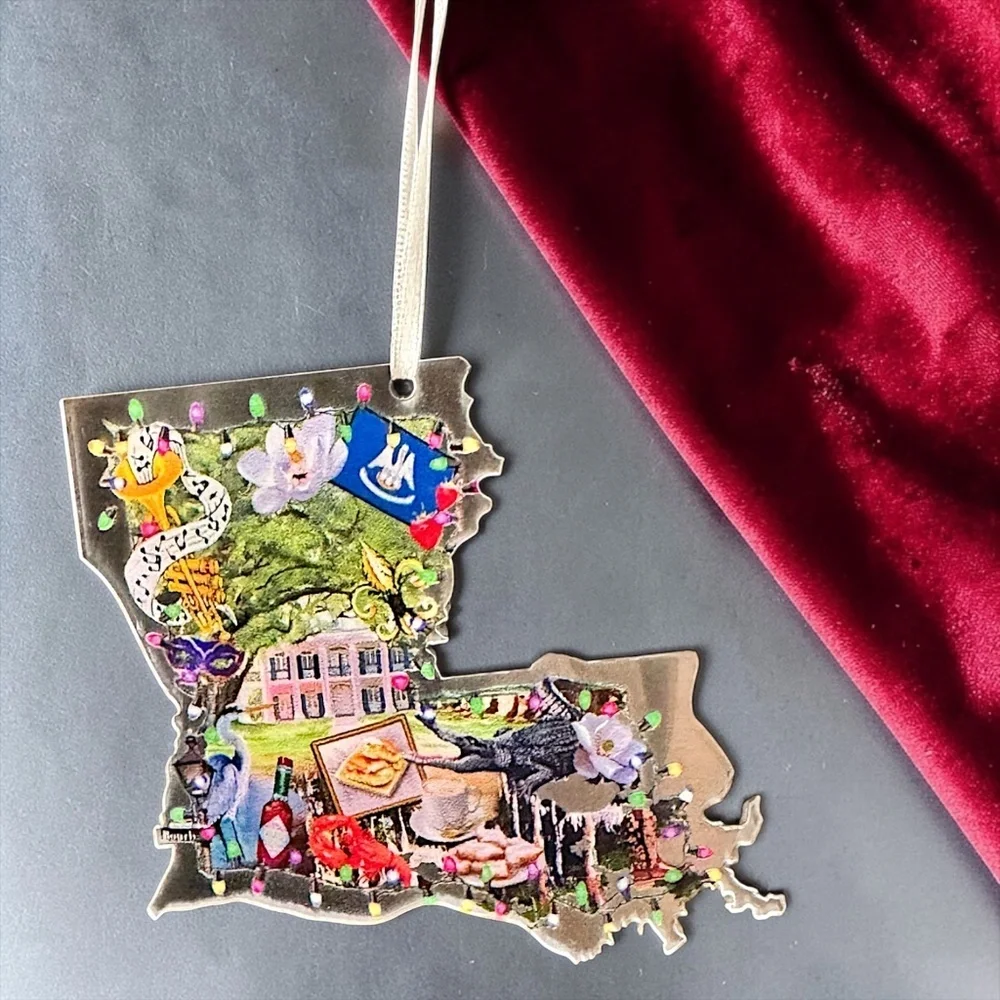 Louisiana Christmas Ornament NOLA State Holiday Decor Cajun Gift